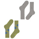 Burlington Green Everyday Argyle Mix 2-Pack Socks
