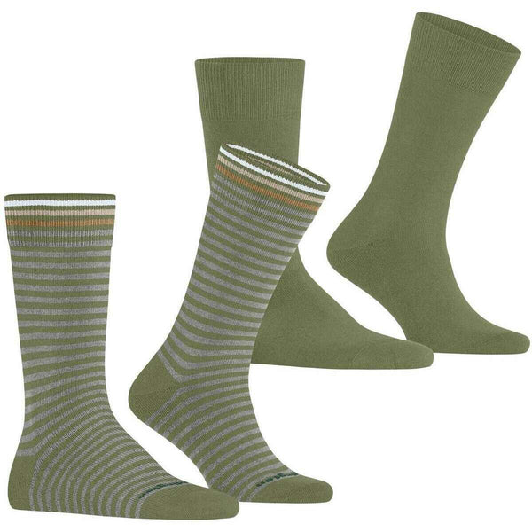 Burlington Green Everyday Stripe Mix 2-Pack Socks
