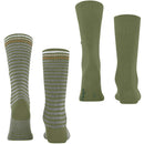 Burlington Green Everyday Stripe Mix 2-Pack Socks