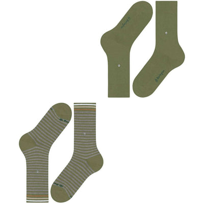 Burlington Green Everyday Stripe Mix 2-Pack Socks
