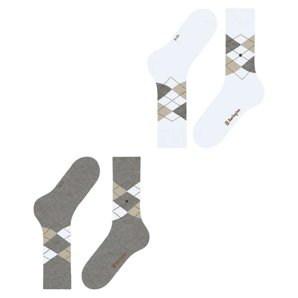 Burlington Grey Everyday Argyle 2-Pack Socks