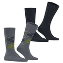 Burlington Grey Everyday Argyle Mix 2 Pack Socks