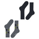 Burlington Grey Everyday Argyle Mix 2 Pack Socks