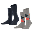 Burlington Grey Everyday Argyle Mix 2-Pack Socks