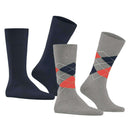 Burlington Grey Everyday Argyle Mix 2-Pack Socks