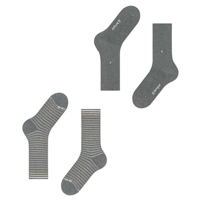 Burlington Grey Everyday Stripe 2-Pack Socks