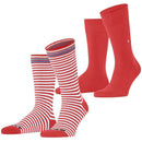 Burlington Red Everyday Stripe Mix 2-Pack Socks