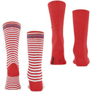 Burlington Red Everyday Stripe Mix 2-Pack Socks