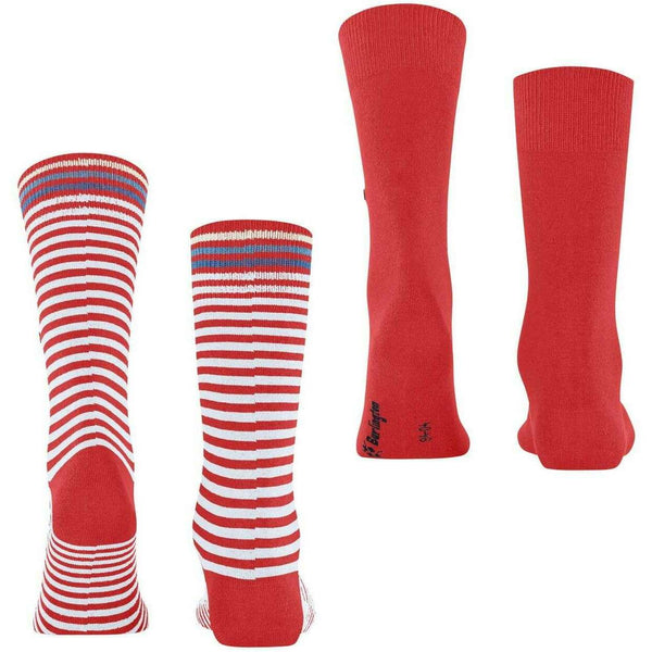 Burlington Red Everyday Stripe Mix 2-Pack Socks