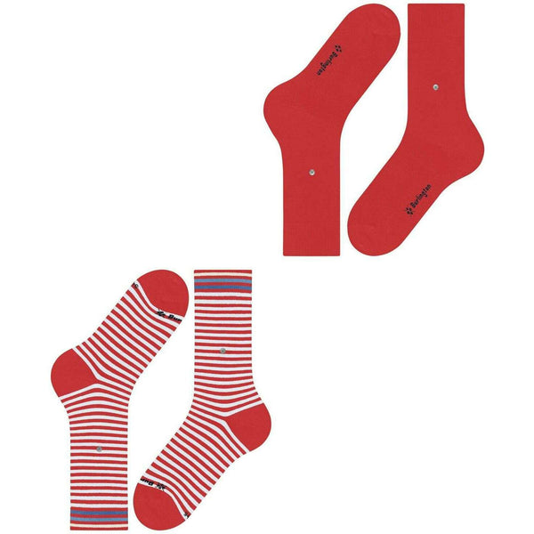 Burlington Red Everyday Stripe Mix 2-Pack Socks