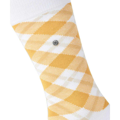 Burlington White Tartan Socks