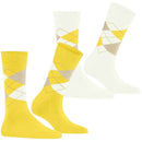 Burlington Yellow Everyday Argyle 2-Pack Socks