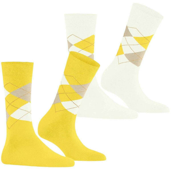 Burlington Yellow Everyday Argyle 2-Pack Socks