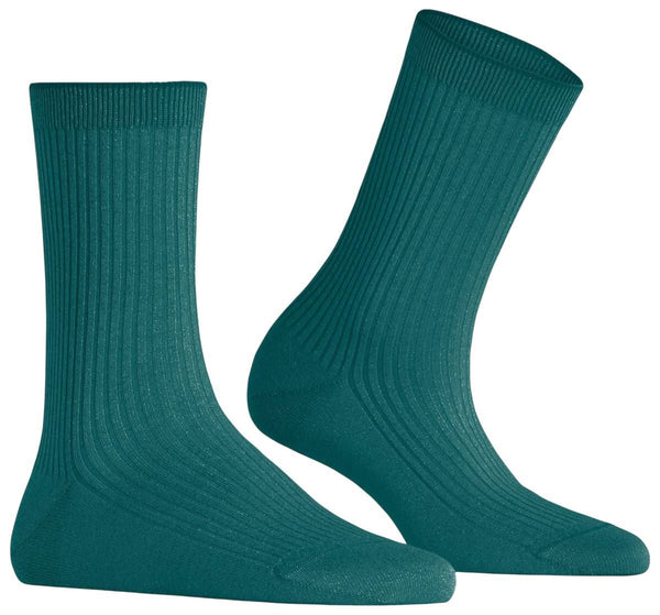 Falke Green Shiny Rib Socks