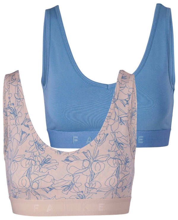 Falke Blue Daily Comfort Print 2-Pack Bustier Bralette