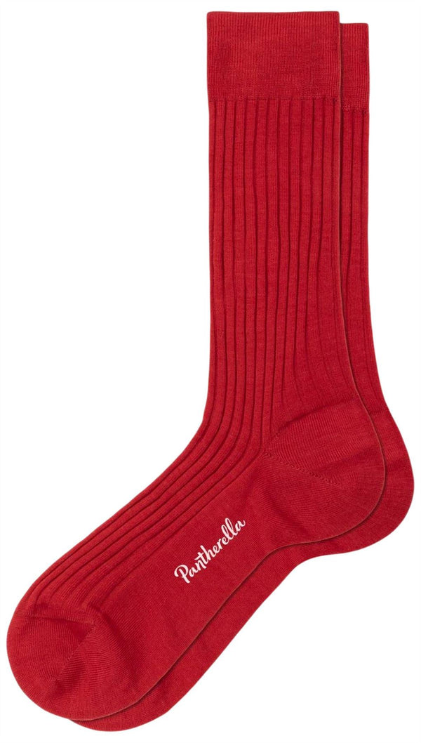 Pantherella Red Laburnum Merino Wool Socks