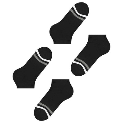 Esprit Black Accent Stripe 2 Pack Sneaker Socks