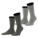 Esprit Black Allover Stripe 2 Pack Socks