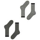 Esprit Black Allover Stripe 2 Pack Socks