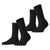 Esprit Black Basic Tennis 2 Pack Socks
