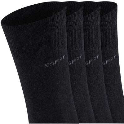 Esprit Black Solid 4 Pack Socks