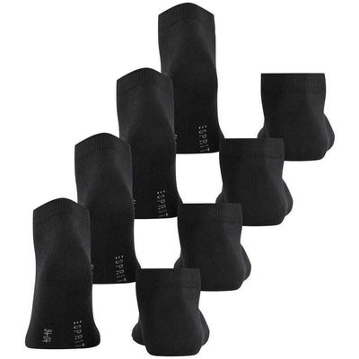 Esprit Black Solid Sneaker 4 Pack Socks