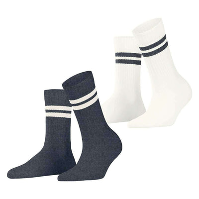 Esprit Black Tennis Stripe 2 Pack Socks