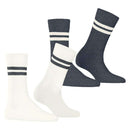 Esprit Black Tennis Stripe 2 Pack Socks