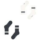 Esprit Black Tennis Stripe 2 Pack Socks