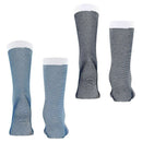 Esprit Blue Allover Stripe 2 Pack Socks