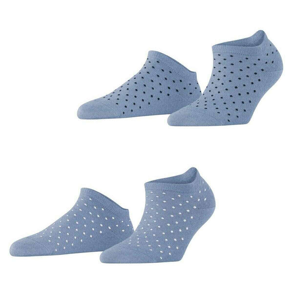 Esprit Blue Fine Dot 2 Pack Sneaker Socks