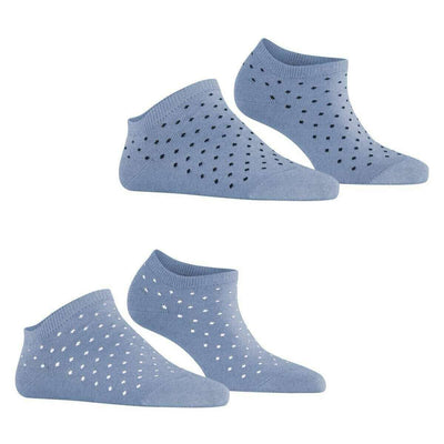Esprit Blue Fine Dot 2 Pack Sneaker Socks