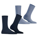 Esprit Blue Fine Dot 2 Pack Socks