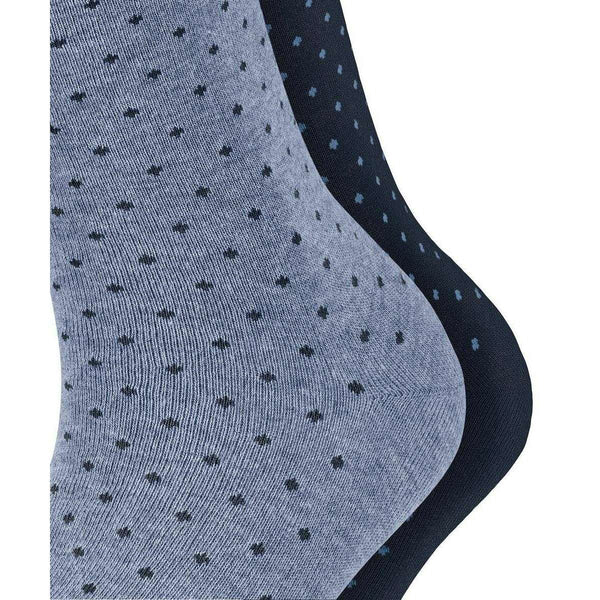 Esprit Blue Fine Dot 2 Pack Socks