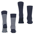 Esprit Blue Fine Stripe 2 Pack Socks
