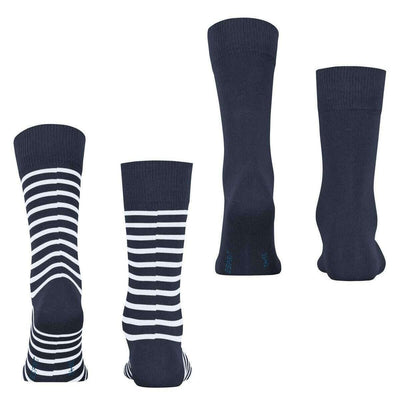 Esprit Blue Fine Stripe 2 Pack Socks