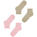 Esprit Brown Fine Line Short 2 Pack Socks
