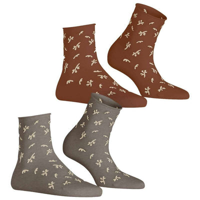 Esprit Brown Twig Short 2 Pack Socks