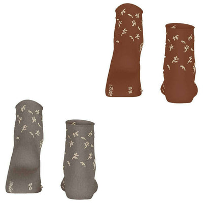 Esprit Brown Twig Short 2 Pack Socks
