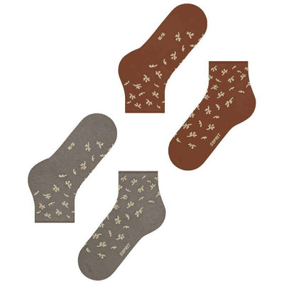 Esprit Brown Twig Short 2 Pack Socks