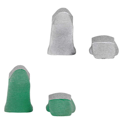 Esprit Green Allover Stripe 2 Pack Sneaker Socks