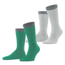 Esprit Green Allover Stripe 2 Pack Socks