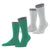 Esprit Green Allover Stripe 2 Pack Socks