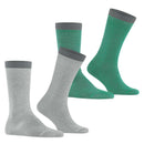 Esprit Green Allover Stripe 2 Pack Socks