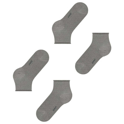 Esprit Grey Basic Pure 2 Pack Short Socks