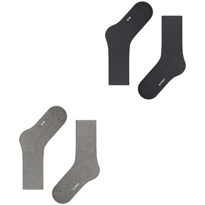Esprit Grey Basic Tennis 2 Pack Socks
