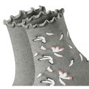 Esprit Grey Blossom 2 Pack Socks