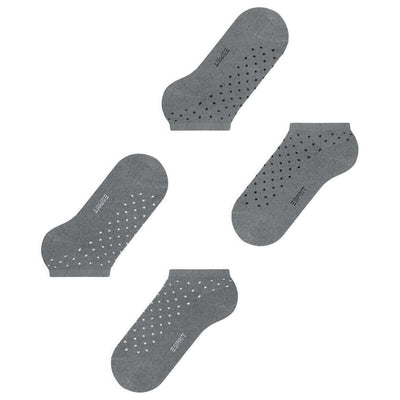 Esprit Grey Fine Dot 2 Pack Sneaker Socks