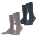 Esprit Grey Fine Dot 2 Pack Socks