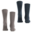 Esprit Grey Fine Dot 2 Pack Socks